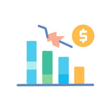 ok vektör illüstrasyon dizaynlı grafikler ve paralar