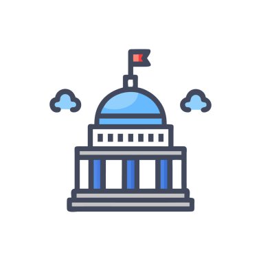 Capitol vektör düz renk simgesi