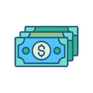 Dolar vektörü düz renk simgesi