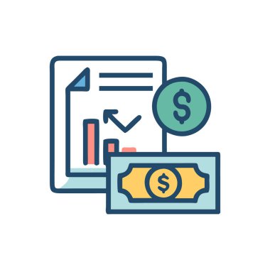 Şeffaf bir arkaplanda finansal rapor vektör çizimi. Birinci kalite semboller. kavram ve grafik tasarımı için vektör çizgisi düz simgesi.