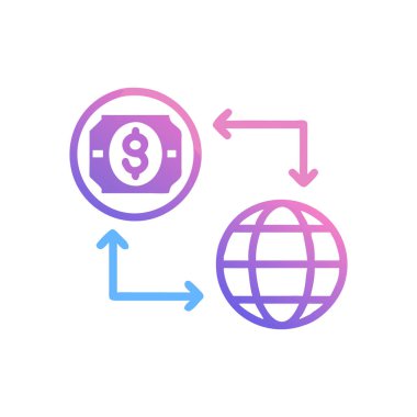 Web ve mobil uygulaması tasarım, Exchange logo kavramı için beyaz arka plan üzerinde izole Exchange simge vektör