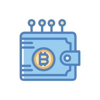 Bitcoin 'in vektör renk simgesi