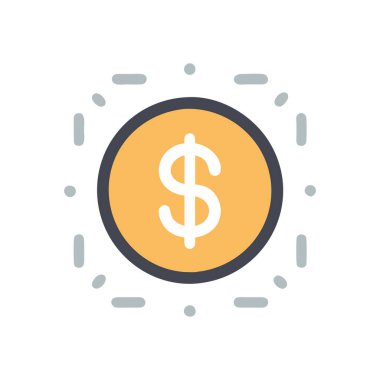 Dolar vektörü düz renk simgesi