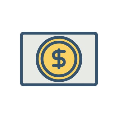 Dolar vektörü düz renk simgesi