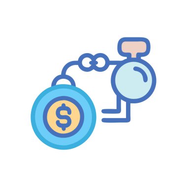 para çantası vektör renk çizgisi simgesi