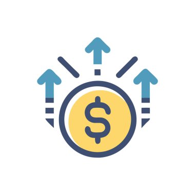 Şeffaf bir arkaplanda para vektör simgesi. Dolar işareti. Web ve mobil tasarım için dolar vektör simgesi, uygulama, ui. düz tasarım illüstrasyon