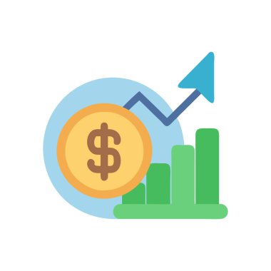 İş ve finans dairesi ikonu. vektör illüstrasyonu.
