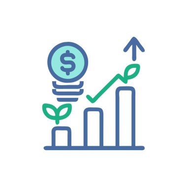 Şeffaf bir arkaplanda büyüme vektörü çizimi. Birinci kalite semboller. Konsept ve grafik tasarım için ince çizgi simgesi.