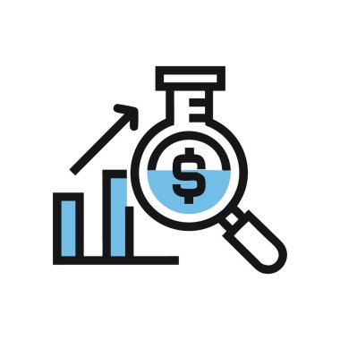 finansal veri vektör çizgisi simgesi, işaret, illüstrasyon