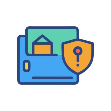 güvenlik kalkanı ve asma kilit vektör çizim tasarım