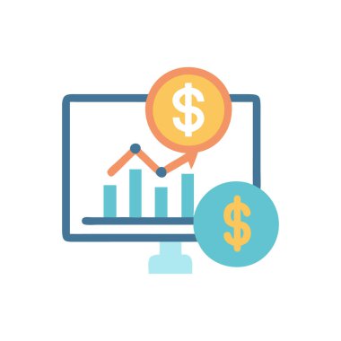 iş büyümesi düz simge, vektör, illüstrasyon