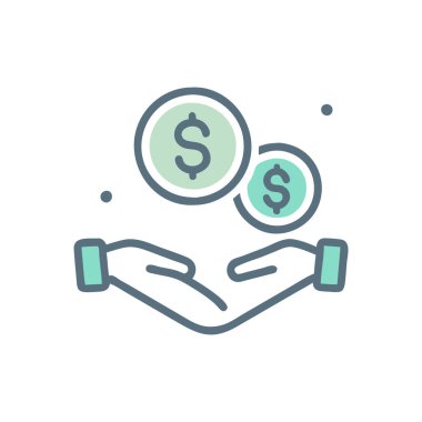 para vektörü düz renk simgesi