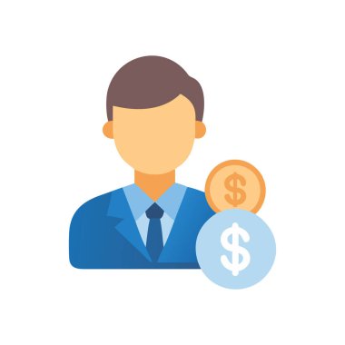 işadamı vektörü düz renk simgesi