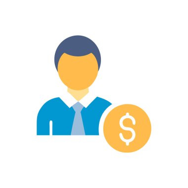 Dolar vektörü düz renk simgesi