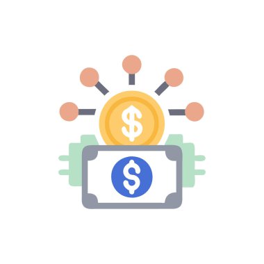 Şeffaf bir arkaplanda para vektör illüstrasyonu. Birinci kalite semboller. Konsept ve grafik tasarımı için vuruş simgesi.