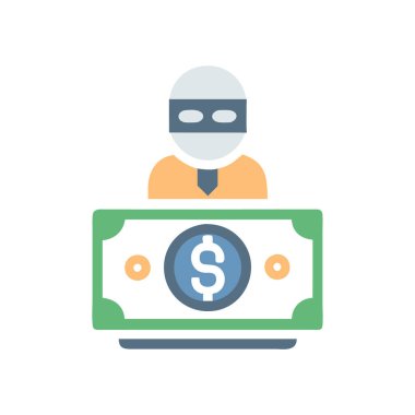 düz vektör tasarımı suç, suç, para