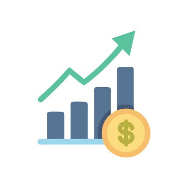 büyüme vektörü düz renk simgesi