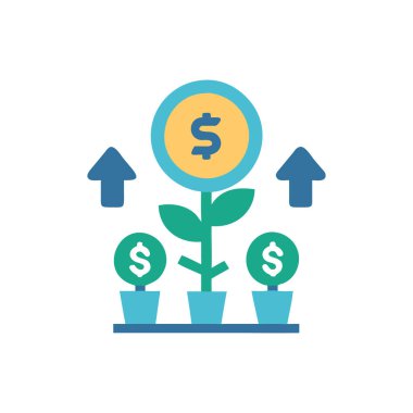 büyüme düzlüğü simgesi, vektör, illüstrasyon