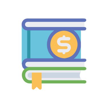 Düz biçim simge tasarımı, eğitimi ve tema vektör illüstrasyonuyla kitap yığını