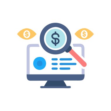 iş analizi vektörü düz renk simgesi