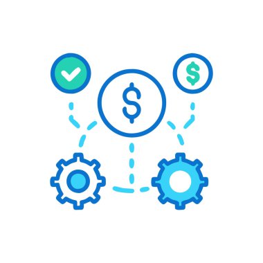 para yönetimi renk ikonu vektör illüstrasyonu