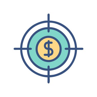 Dolar işareti renkli vektör simgesi