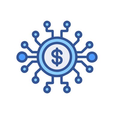 Dolar vektör çizgisi renk simgesi