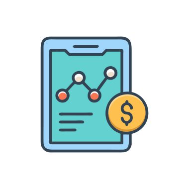 Akıllı telefonlu dolar işaretinin vektör çizimi