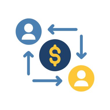 para değişimi düz biçim simgesi, vektör illüstrasyonu, finans kavramı