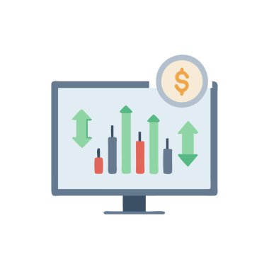 iş ve finans düz vektör simgesi.