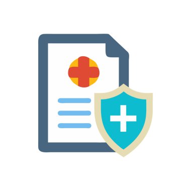 tıbbi belge sigorta ikonu vektör illüstrasyon tasarımı