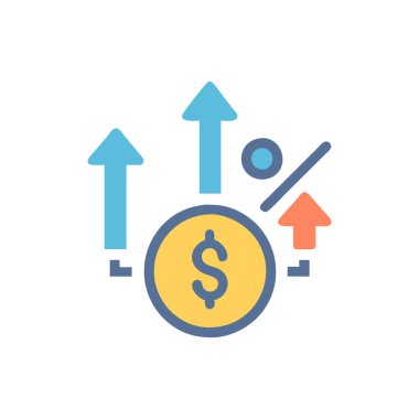 iş büyümesi düz ikon vektör çizimi tasarımı
