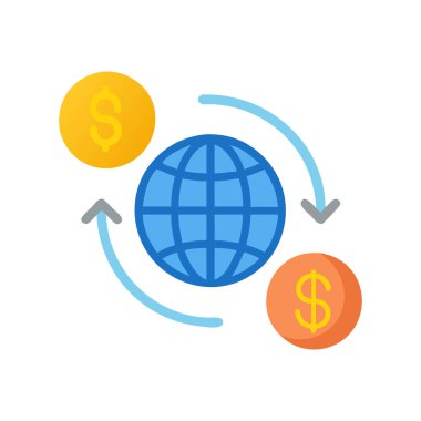 genel değişim düz simgesi, vektör illüstrasyonu