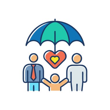 Sigorta simge vektör web ve mobil uygulaması tasarımı, sigorta logo kavramı için izole üzerinde beyaz arka plan