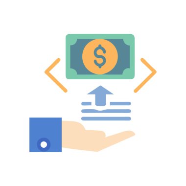 Doların düz tasarımının vektör illüstrasyonu