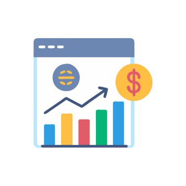 iş grafik vektörü düz renk simgesi