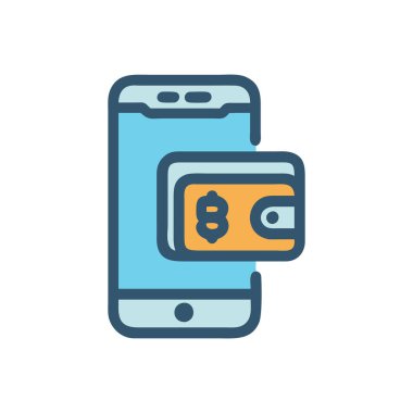 Para ve para vektör çizimine sahip akıllı telefon