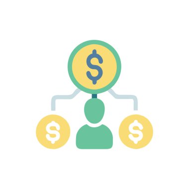 Dolar Düz Vektör Simgesi Tasarımı