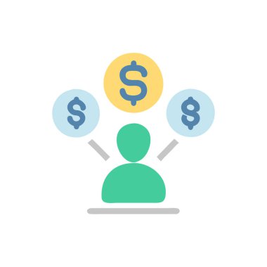 iş düz vektör renkli simge