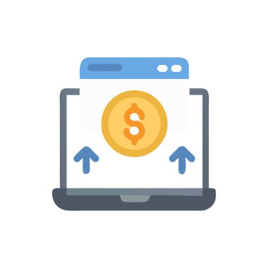 Dolar vektörü düz renk simgesi