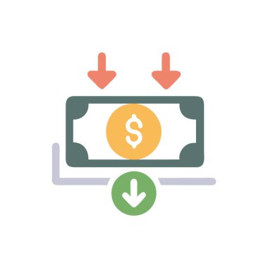 Dolar vektörü düz renk simgesi