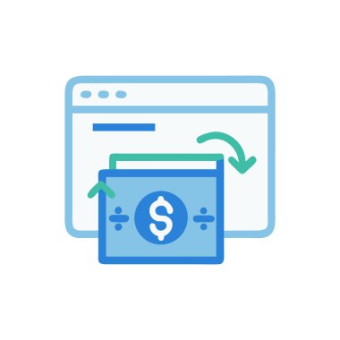 Dolar ve Avro simge vektörü. Dolar işareti ve para. renk izole edilmiş sembol çizimi