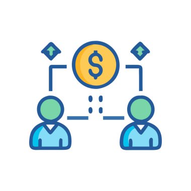 Dolar vektörü düz renk simgesi