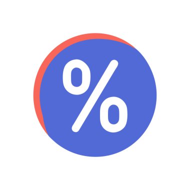 yüzde indirimli düz simge, indirim, vektör illüstrasyonu