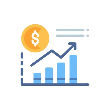 İş ve finans ikonunun vektör çizimi. para büyümesi.