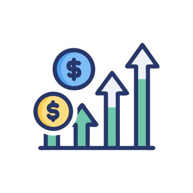 Ok simgesi vektör illüstrasyon tasarımlı dolar işareti