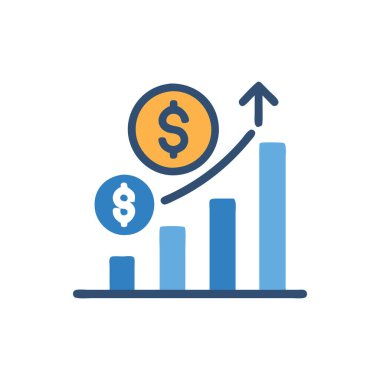 iş ve finans düz renkli simge