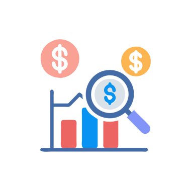 Dolar ve sikke simgesi, vektör illüstrasyonu