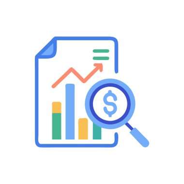 analiz vektörü düz renk simgesi