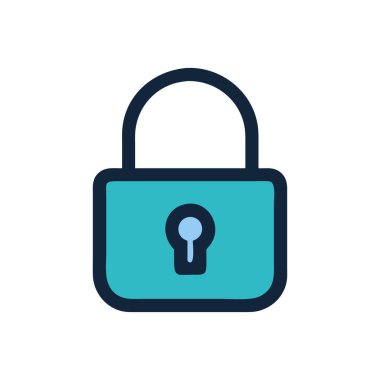 Beyaz arkaplanda kilit vektör simgesi izole edildi, asma kilit